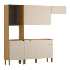 Kit Cozinha Compacta Vertical Plus Balcão 9 Portas 1 Gaveta 2 Peças  3039 - Kits Paraná